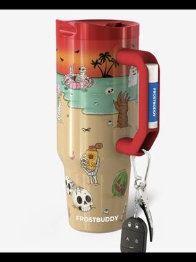 FrostBuddy SUMMERween Beach Travel Tumbler - Red Handle